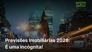 Previsões imobiliárias para 2026 com o edifĂcio Flatiron de Toronto em destaque num cenário noturno de nevoeiro.